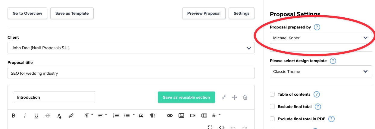 Change Email Proposal