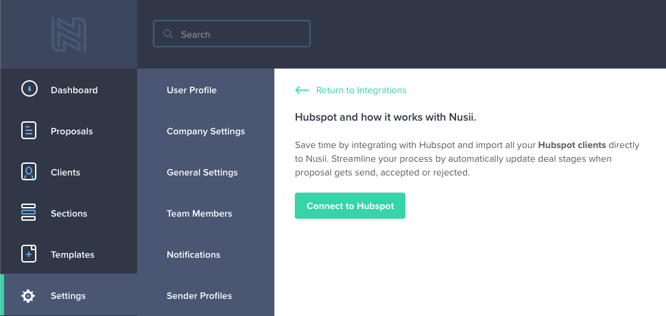 Connect HubSpot CRM to Nusii