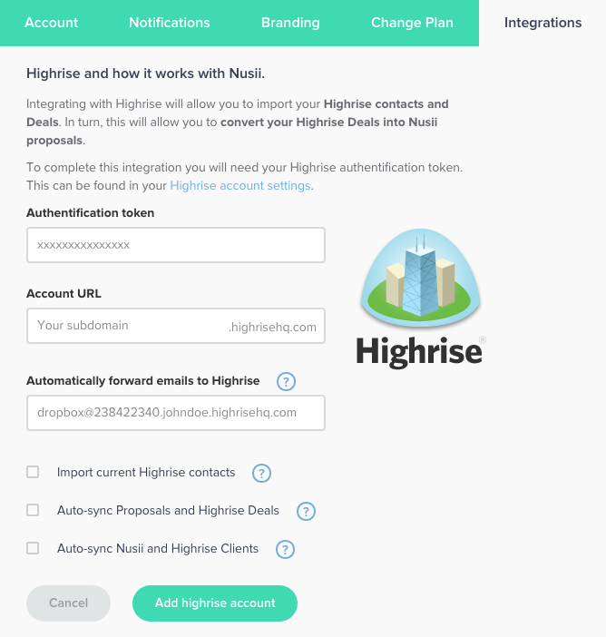 Highrise Authenticate